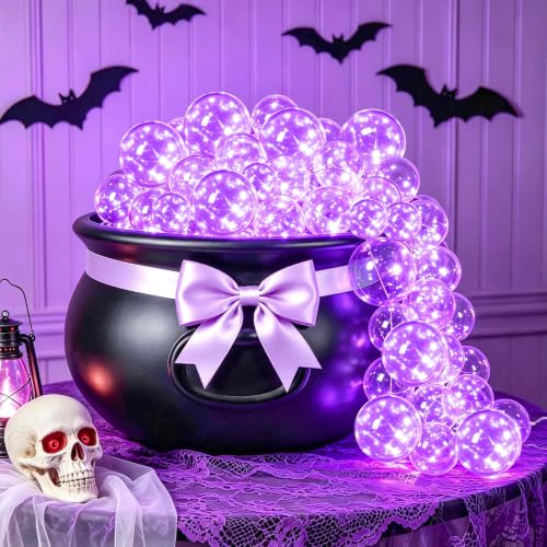 Halloween Witches Cauldron Decorations Set - Purple Bubbling DIY Prop for Indoor Outdoor Parties
