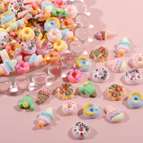 50PCS Dessert Nail Charms Set - Kawaii Resin Decorations for Nail Art & DIY Crafts