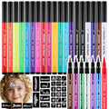 Face Painting Markers Set - 26 Colors with Stencils, Glitter & Neon for Kids & Adults