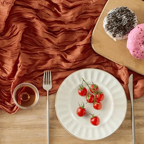 6 Pack Terracotta Cheesecloth Table Runner - Boho Gauze Fall Decor 10ft