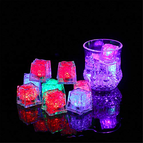 Waterproof LED Ice Cubes 48 Pack MultiColor Light Up Party & Wedding Decorations