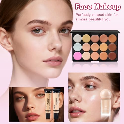Red Makeup Gift Kit for Women and Teens Full Makeup Set for Girls
