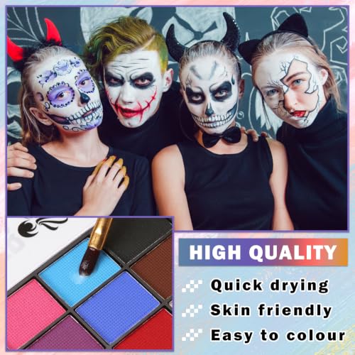 15 Colors Face Painting Kit for Kids & Adults with Brushes & Templates