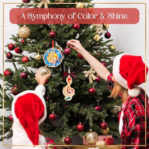 Music Note Christmas Ornament - Handmade Musical Tree Decoration with Variation 01