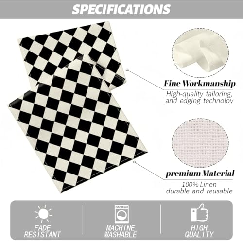 Geometric Pattern Black Beige Diamond Table Runner for Dining & Home Decor - 13x72 Inches