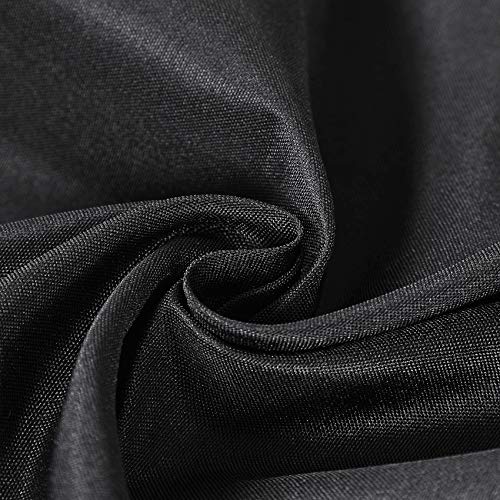 Round Black 120 Inch Washable Polyester Tablecloth for Weddings & Events - Elegant Dining Cover