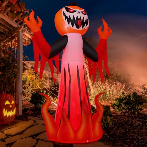 8 Ft Halloween Inflatable Pumpkin Demon with LED Lights - Outdoor Yard Decor