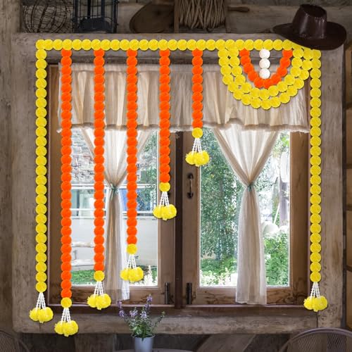 55-Inch Marigold Garland Toran Door Decoration for Diwali & Home Decor