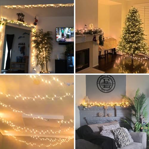 Christmas Lights Clear White 50 Count - 13ft Incandescent Mini String Lights - Warm White, Indoor & Outdoor Decorations - Variation: ClearWhite / 50 Count
