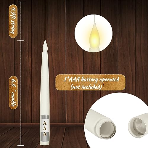 20PCS Flickering LED Floating Candles with Wand Remote for Halloween Decor