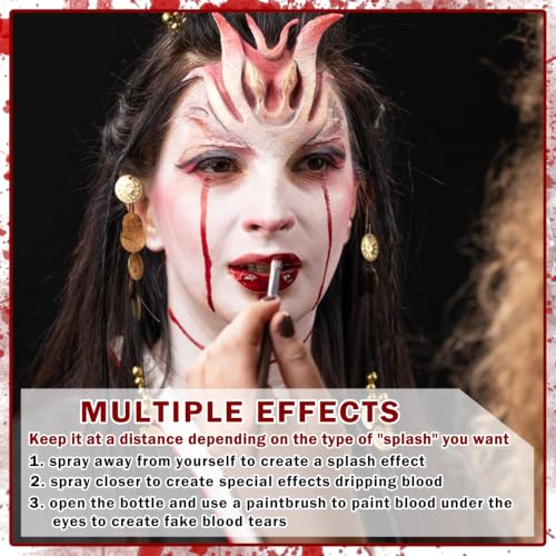 Dark Fake Blood Spray for Special Effects Halloween Makeup Washable Blood Splatter