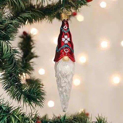 Handcrafted Glass Christmas Gnome Ornament - Festive Holiday Decor
