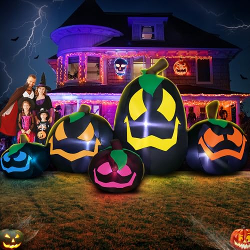 9FT Halloween Inflatable Pumpkin Decoration with LED Lights for Outdoor Yard Lawn