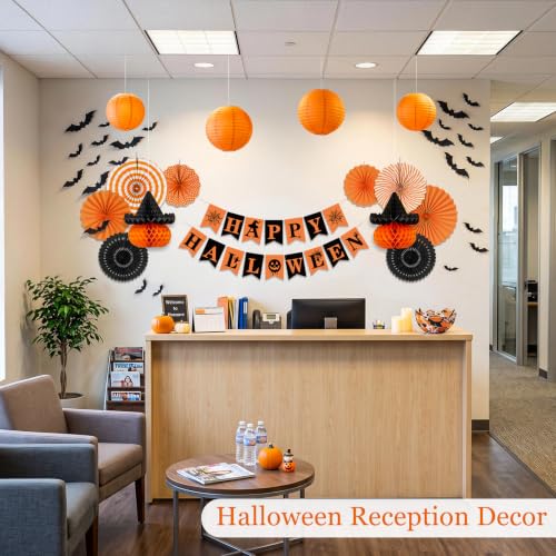 Halloween Office Decorations 17-Piece Party Decor with Lanterns & Banners
