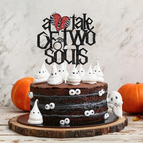 Gothic Wedding Cake Topper - Skull Heart Design for Halloween & Alternative Celebrations