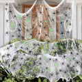 2000 sqft Spider Web Decoration Halloween with 50 Black & Green Spiders - Variation of THIS listing
