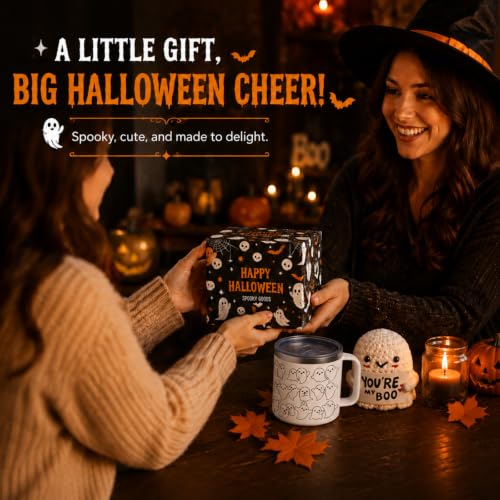Halloween Ghost Mug - 15oz Stainless Steel Insulated Coffee Cup - Style 2