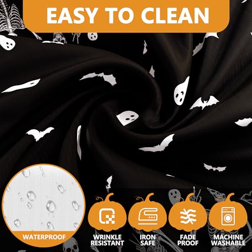 Halloween Tablecloth 70x70 Inch Round Pumpkin Spooky Decor Waterproof Fall Party