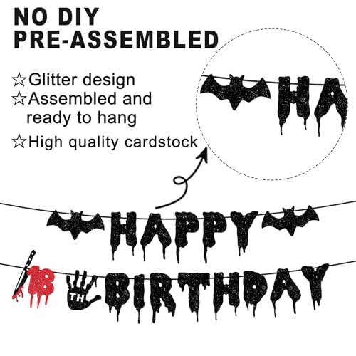 Halloween Killer 18th Birthday Banner - Bloody Horror Party Decor