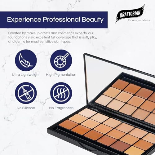 HD Glamour Creme Foundation Palette - 18 Neutral Shades for Flawless Makeup