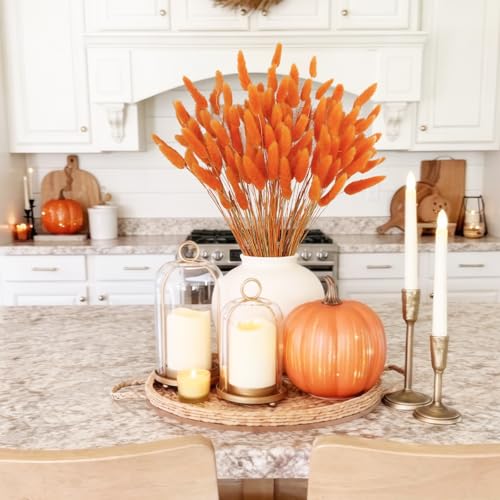 Orange Dried Rabbit Tail Flowers - Natural Handmade Decor, 120PCS