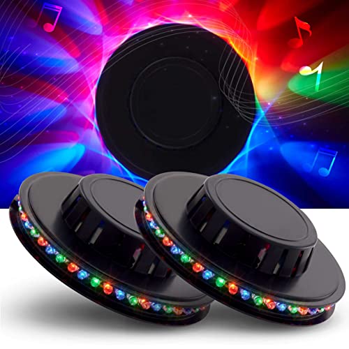 Sound Activated Party Lights 2 Pack USB RGB Disco Lights for Parties, Wall Mountable