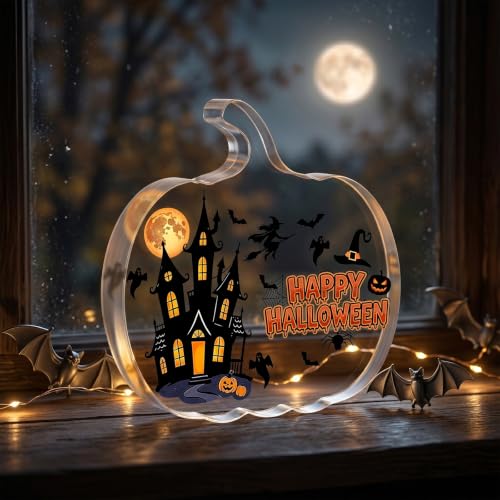 Halloween Pumpkin Acrylic Tabletop Sign - Standing Decor for Fall & Holiday