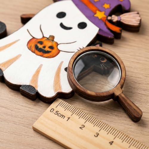 Halloween Wooden Tabletop Signs Set - Ghost Pumpkin Black Cat Spooky Cute Desk Decor