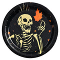 Halloween Paper Plates 30 Pack - Skeleton Design for Party Tableware