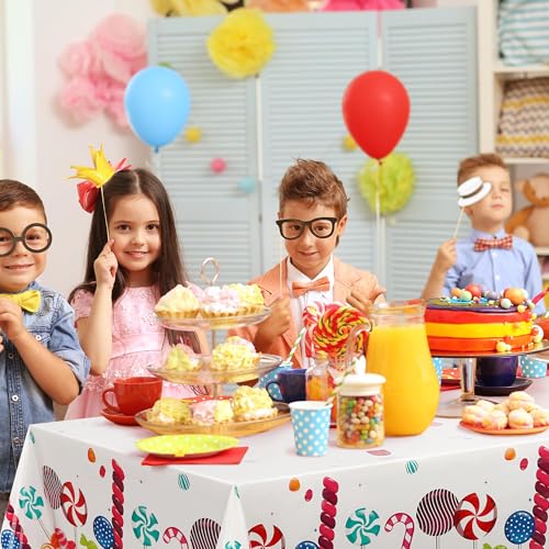 Candy Themed Tablecloth 7x5 Inches - Pack of 2, Lollipop & Candy Party Decor