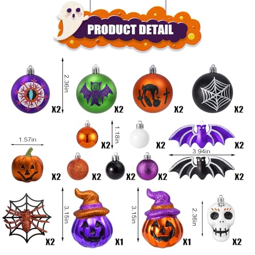 Halloween Ornament Set 30pcs Shatterproof Tree Decorations Indoor - Variation of THIS listing