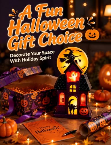 Halloween Haunted House Decorative Light USB LED Tabletop Lamp - Witch Variant