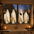 Reusable Vintage Halloween Ghost Window Clings - 4 Large Spooky Decal Sheets