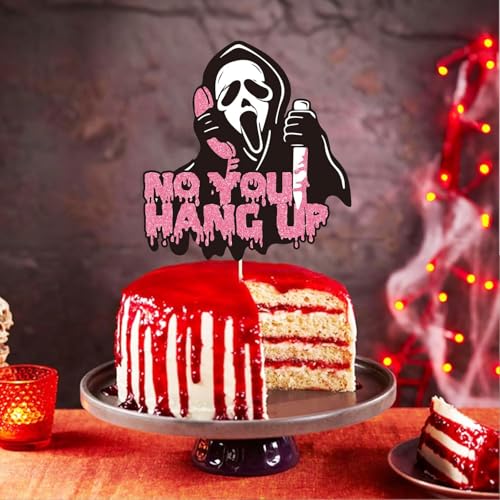 Pink Horror Ghost Cake Topper Halloween Decorations for Themed Parties