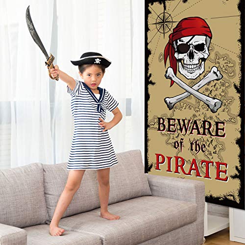 Pirate Door Banner Halloween Decorations - Pack of 2, 3.28 x 5.90 ft, Pirate Theme