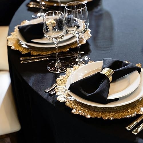 Black 90-Inch Round Tablecloth 6 Pack for 30-72 Inch Tables - Sancua