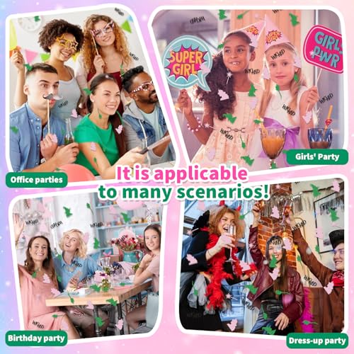 Witch Confetti Set - Style 2 Pink Green Glitter Witch Party Decorations