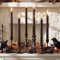 Black Halloween Taper Candles Set - Unscented, Dripless, 10 Inch Tall, 6 Pack Variation of Black