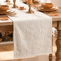 Artoid Mode Beige Soft 3D Jacquard Fall Table Runner 13x72 Inch
