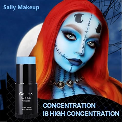 Light Blue Face and Body Paint Stick - Water-Based Washable Halloween Makeup