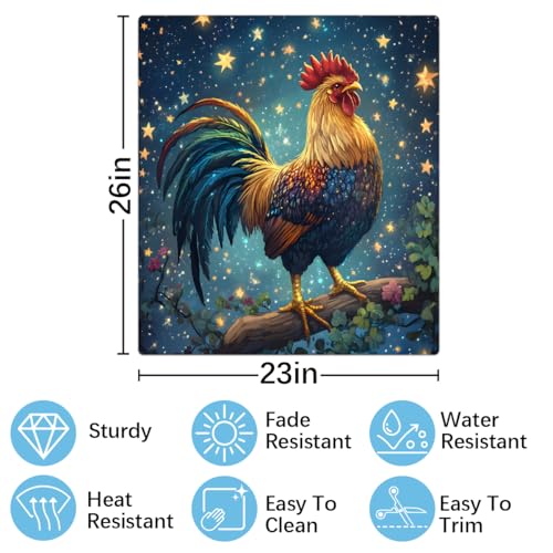 Dishwasher Magnet Cover Rooster Animal Star A 08 - Reusable Magnetic Door Panel
