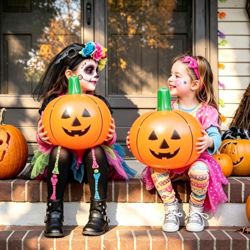 Inflatable Pumpkin Set - 14 Inch Halloween Yard & Pool Decorations - 3 Pack