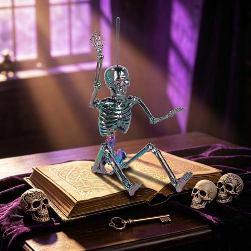 Halloween Skeleton Decorations - Oil Slick Style, 16 Inch, 6 Pack