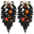 Halloween Black Teardrop Swags - 2 Pack Spooky Pumpkin Ghost Decor with Variation