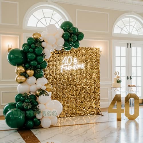 Green White Balloon Arch Kit for Party Decoration - Emerald & Gold Variations