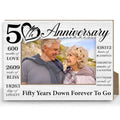 50th Wedding Anniversary Picture Frame - 4x6 Photo Keepsake Gift for Couples