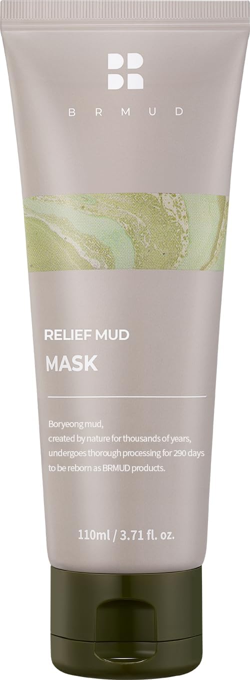 BRMUD Relief Mud Mask - Hydrating & Moisturizing Deep Pore Cleanser for Face & Body | K Beauty (3.72 fl oz)