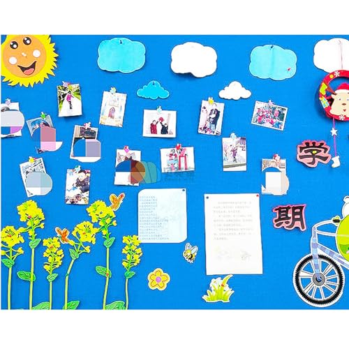Colorful Wooden Photo Clips Wall Hanging Set - Style B, 50 Pieces