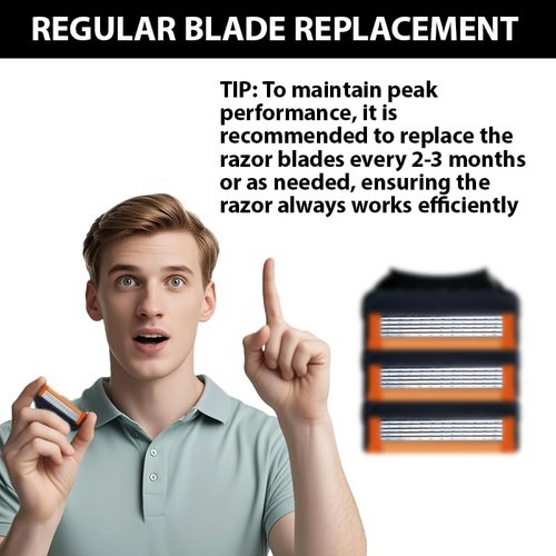 36 Blades Replacement Parts for GL-Fusion 5 Style Razors (Black), Wet Razors Men's Blades Value Packs