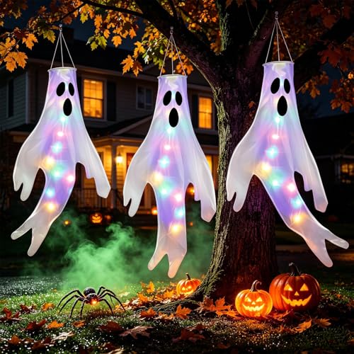 Halloween Light Up Flying Ghost Decoration Outdoor Hanging Lights